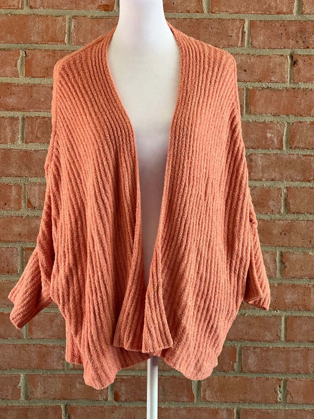 Comfy Barefoot Dreams CozyChic Shrug Cardigan L/XL Peachy Coral